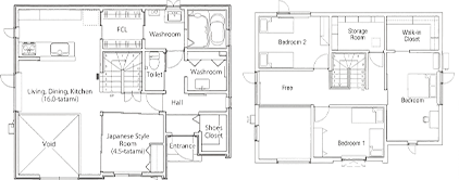 新しい北欧スタイルと吹抜が紡ぐ家