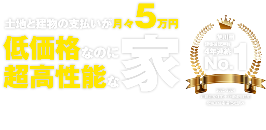 土地と建物の支払いが月々5万円 低価格なのに超高性能な家 旅行も、趣味も、子供の買い物も我慢したくない！子育て世代のための月々5万円～トータル2,500万円以下からのカワムラ史上最高のコスパ住宅が誕生しました！
