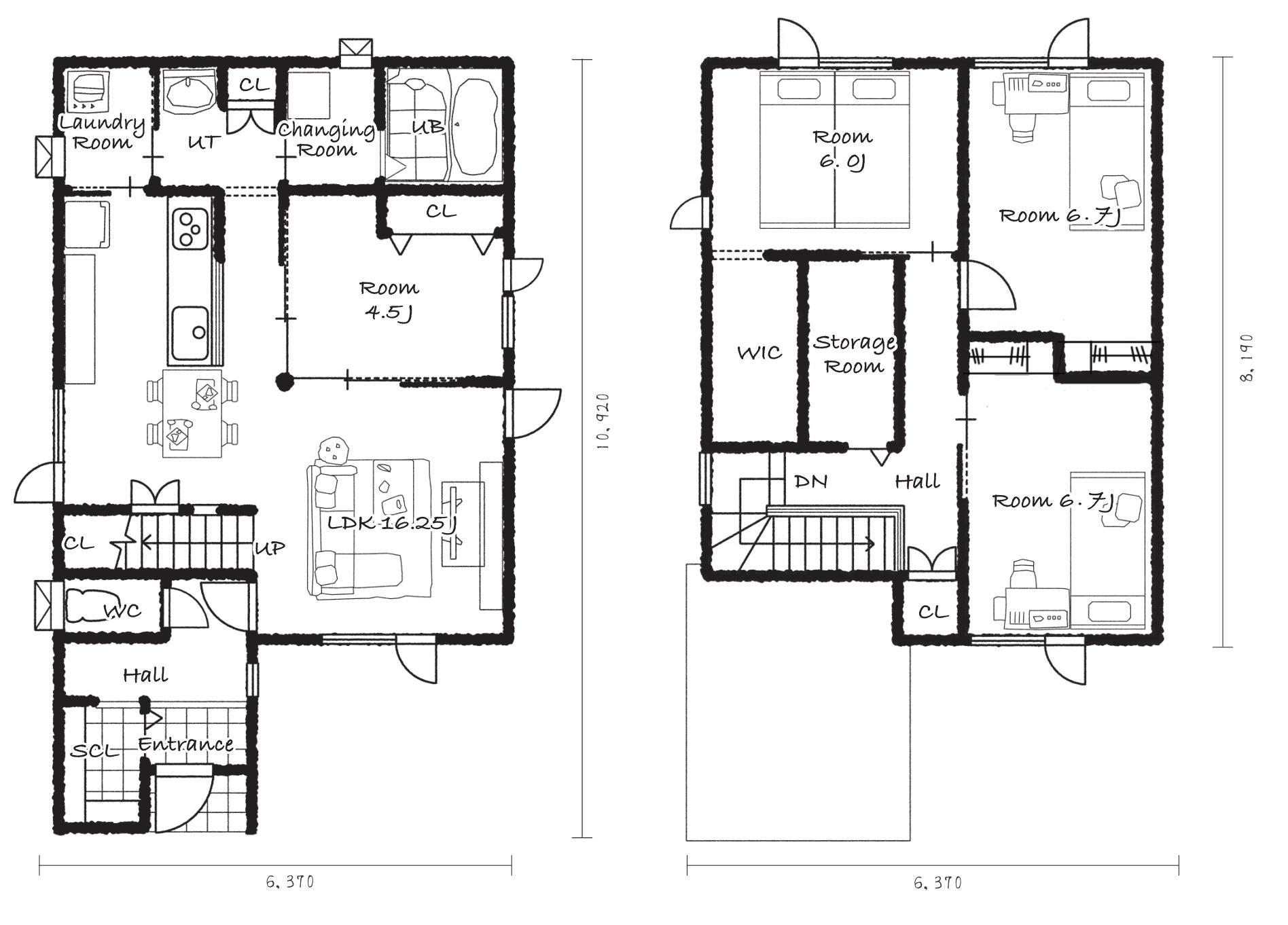 洗面所・脱衣室・洗濯室が別々！？Mタイプ