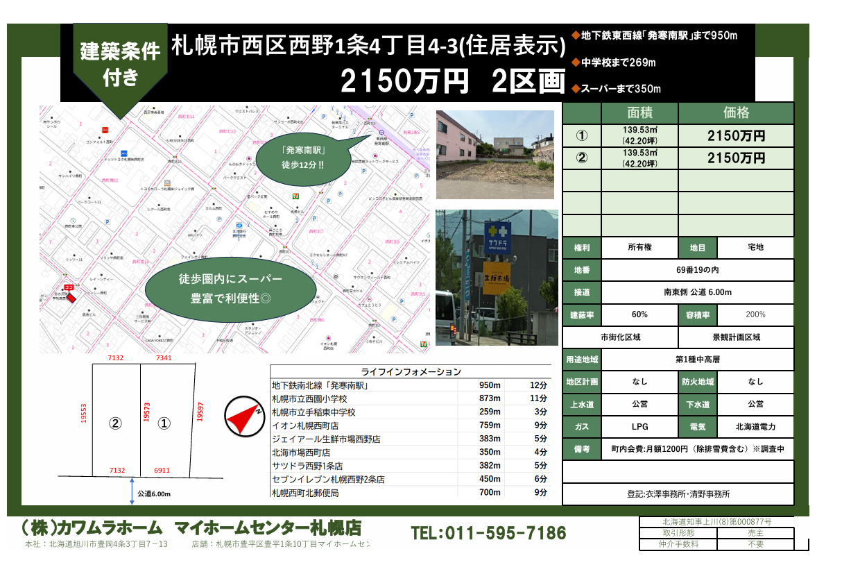 札幌市西区西野1条4丁目