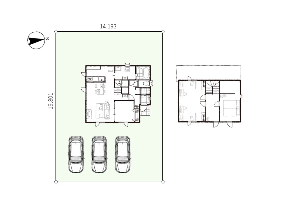 車3台停められます。