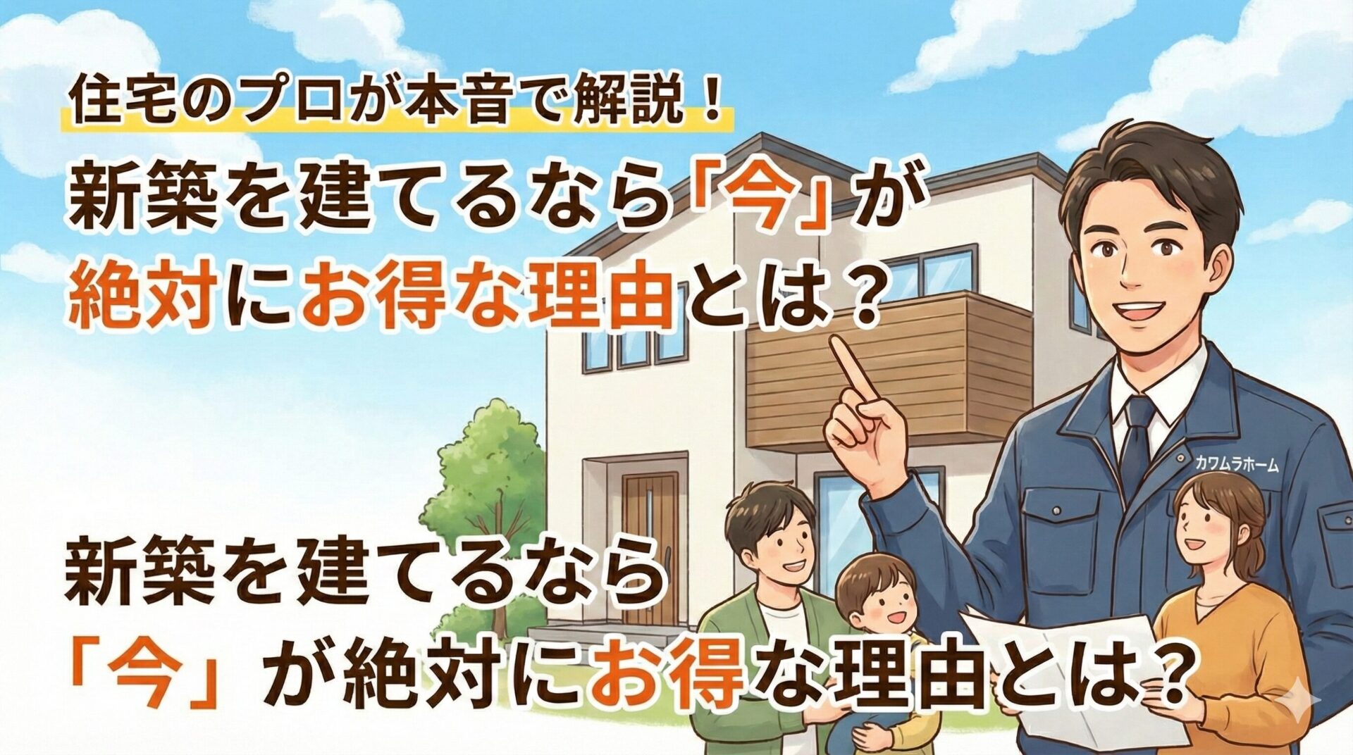 【住宅のプロが本音で解説】新築を建てるなら「今」が絶対にお得な理由とは?