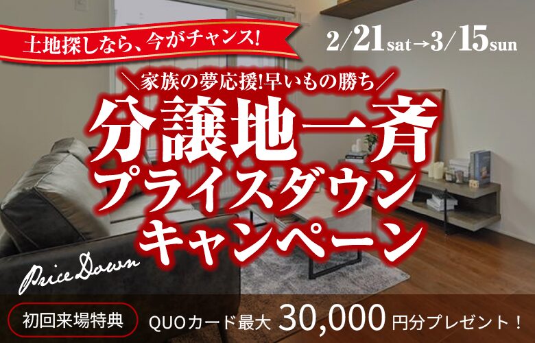 分譲地一斉プライスダウンキャンペーン